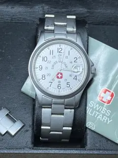 SWISS MILITARY クラシック　グレー　DAY WR100m 稼働品
