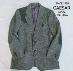 CAESAR ミックスウール ツイード レザーパッチ シューティングジャケット
