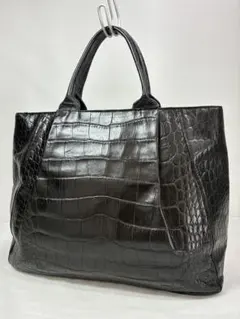 FURLA（フルラ） トートバッグ　クロコ型押しレザー　ブラック　A4 通勤通学