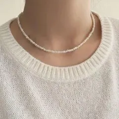 ベビー パール風 　ネックレス　ノーブランド　 超小粒 　新品　カジュアル　上品