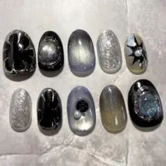 メンズ個性ニュアンスネイルチップ　男女兼用　ストリートモードカジュアル　即購入可