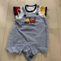 ミキハウス ストライプロンパース 80cm