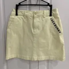 JACKBUNNY 一体型ペチパンツ付バックロゴプリント台形スカート