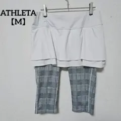 ATHLETA【M】 アスレタ スコート付レギンス カプリ丈 チェック柄のサムネイル