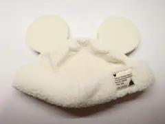 ディズニー　ミッキー　耳付き　ホワイト　帽子