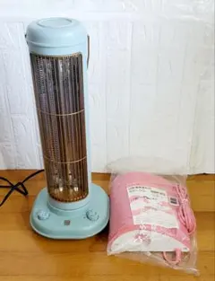 イデア レトロ風スリムヒーター ＆　 未使用 山形電気あんか 　暖房2点セットのサムネイル