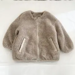 GU babyボアブルゾンベージュ ジャケット サイズ100ジーユージップアップ