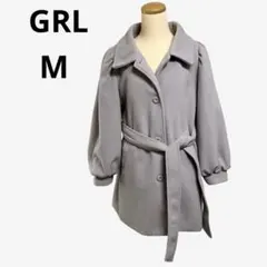 GRL リボンベルト付きボリュームスリーブステンカラーコート［ze676］冬