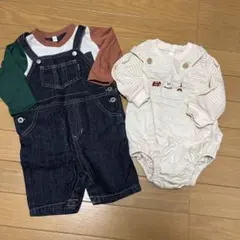 COMME CA ISM オーバーオールとロンパースセット 80サイズ
