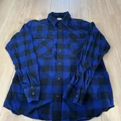 お値下げ！used COEN ネルシャツ　青チェック柄　M