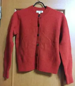 UNIQLO ユニクロ ラムクルーネックカーディガン オレンジ