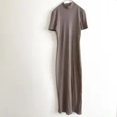 ザラ　ZARA ワンピース　半袖　ブラウン　リブ　半袖　タイトスカート　タイト