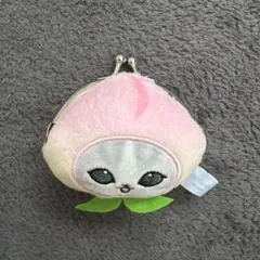 mofusand モフサンド 桃 フルーツにゃん がま口 コインケース　 もも