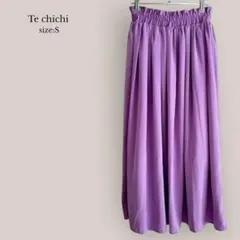 【テチチ】Te chichi✨美品✨ロングフレアスカート　　マキシ丈　紫　ゴムのサムネイル