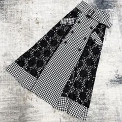 美品 ノエラ ギンガムチェック レース切替 ロングスカート ベルト付き Sサイズのサムネイル