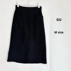 GU ジーユー　フロントポケットミディスカート　M ブラック