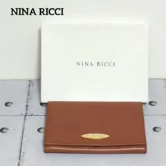【極美品】ニナリッチ 本国正規品 スペイン製 がま口 二つ折り財布 箱カード付茶のサムネイル