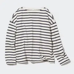 UNIQLO ボーダーTシャツ（長袖） OFF WHITE