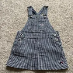 DOUBLE.B ジャンバースカート 100サイズ　ストライプ　ミキハウス