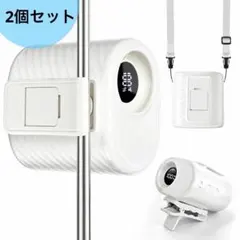 腰掛け扇風機　日傘クリップ 360°回転 首掛け 卓上 車内　強力送風LED表示のサムネイル