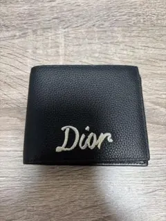 Dior ブラック レザー 二つ折り財布