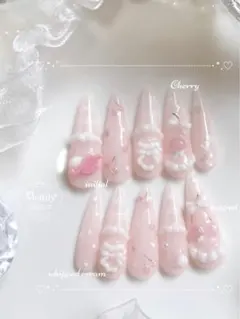 ネイルチップ さくらんぼ ワンホン チーク ハート 韓国 マグネット