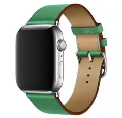 グリーン 緑 Apple Watch レザーバンド レザーベルト 時計 アップル