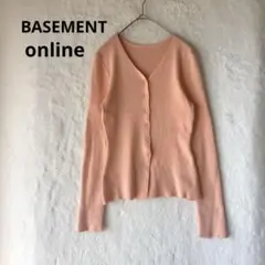 美品 ベースメントオンライン F サーモンピンク Vネック リブカーディガンのサムネイル