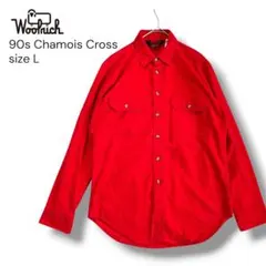 90s USA製 ウールリッチ シャモアクロスシャツ 赤 Lサイズ相当