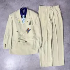 [F.074]【vintage】 セットアップ ダブル　ピンズ　ネクタイ
