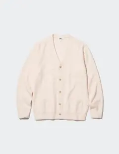 UNIQLO ユニクロ　ラムVネックカーディガン L オフホワイト