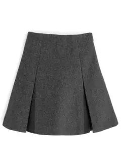 GRL インパン裏地付ボックスプリーツフレアミニスカート[mei41] M