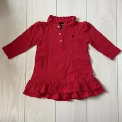 RALPH LAUREN 長袖ワンピース レッド