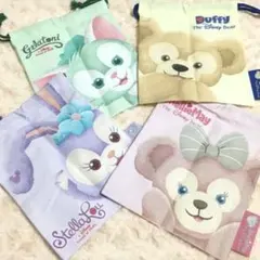 新品未開封 ダッフィー＆フレンズ 巾着シェリーメイ ジェラトーニ ステラルー