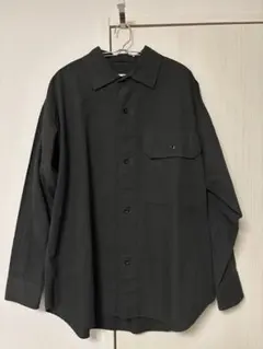 美品 MHL. メンズM相当 日本製 コットン 長袖 シャツ ジャケット 黒 MHL. マーガレットハウエル コットン シャツジャケット