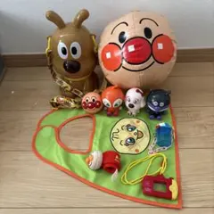 チーズバケツ・メロンパナマント・アンパンマン手首バント　おもちゃ10個セット