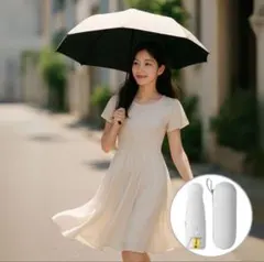 折りたたみ傘 日傘 晴雨兼用 完全遮光 超軽量 レディース 収納袋ケース 白