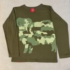 OJICO 長袖カットソー カーキ 動物柄　8A