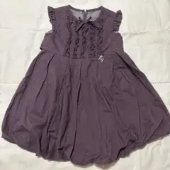 値下げ不可 タルティーヌエショコラ パープル バルーンワンピース 90