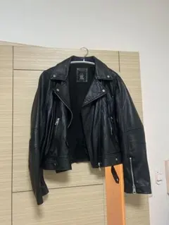 美品ZARA trf ブラック レザーライダースジャケット