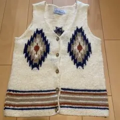 オルテガベスト HANDMADE ウール100% ライムインク