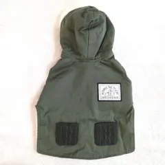 【美品】くまのプーさん フード付きジアウター カーキ 犬服