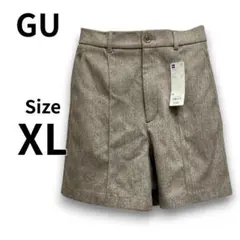 GU ジーユー ヘリンボーン ショートパンツ ブラウン M 茶色系 新品 276