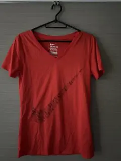 【ほぼ新品】NIKE ナイキ ビッグロゴ VネックTシャツ レッド