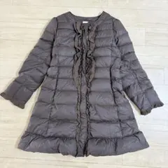 美品 &love アンドラブ フリル付き ダウンコート ロング LL ブラウン ダウンコート 茶色 ブラウン アンドラブ &love フリル｜Yahoo!フリマ