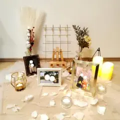 結婚式 ウェルカムスペース装飾セット IKEAキャンドルホルダー ミールヘーデン