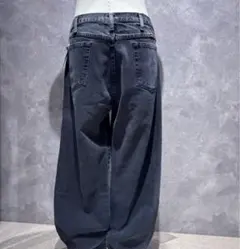 USA古着 RUSTLER ラスラー ワイド baggy ブラックデニムパンツ