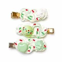 ヘアクリップ ポッピングシャワー風 セット ホイップデコ ミントカラー