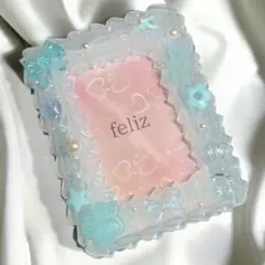 ホイップデコ　トレカケース　クリアブルー シンプル