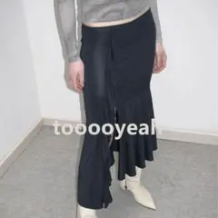 Paloma wool フリル付き黒ロングスカート